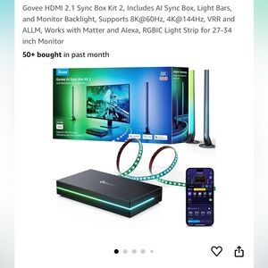 Govee HDMI 2.1 Sync Box Kit 2, Includes Al Sync Box, Light Bars & Backlight